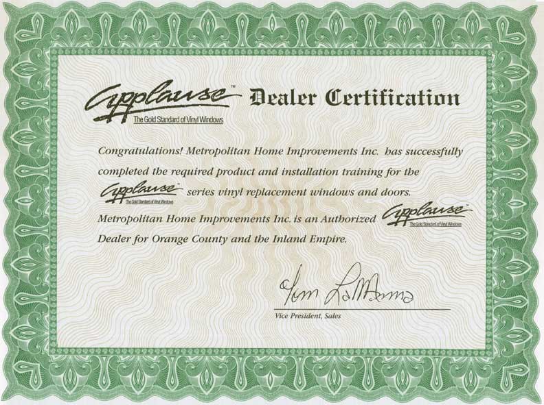 Applause Dealer Certification