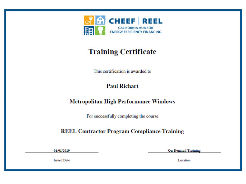 REEL Contractor Program Compliance