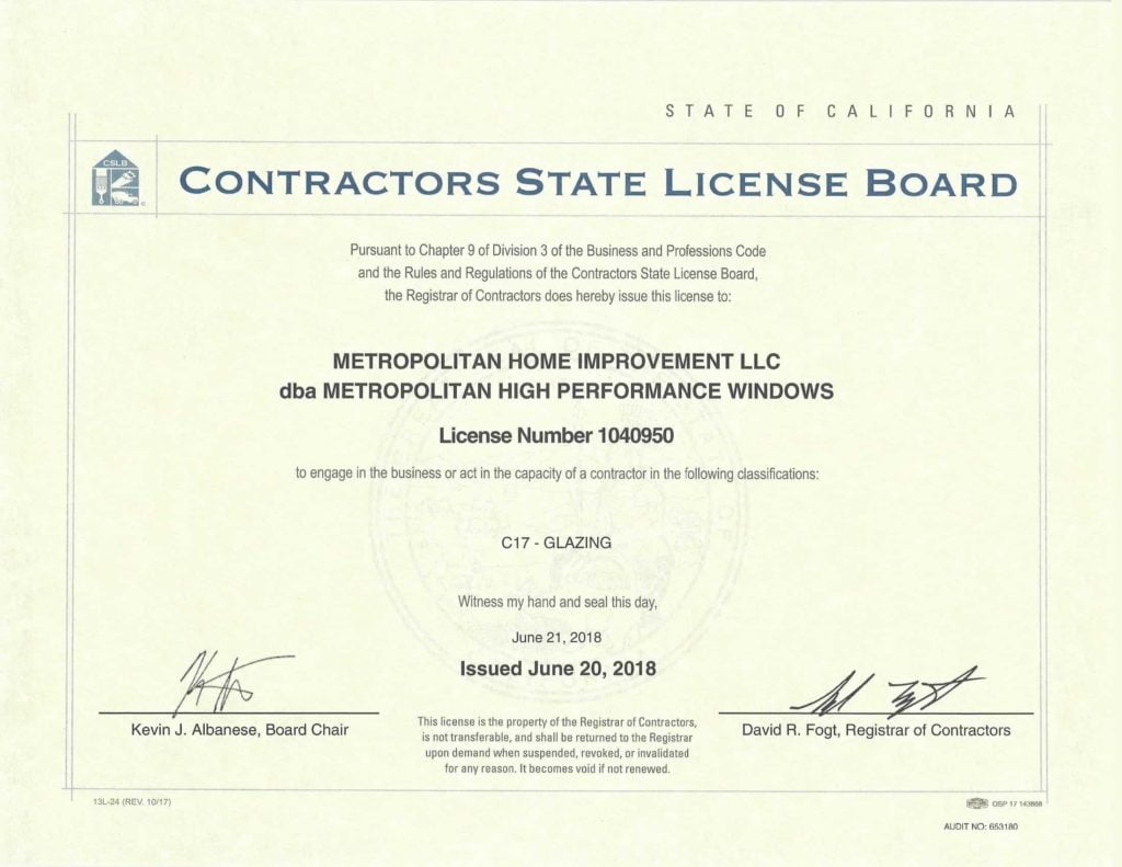 Contractors License | Metropolitan