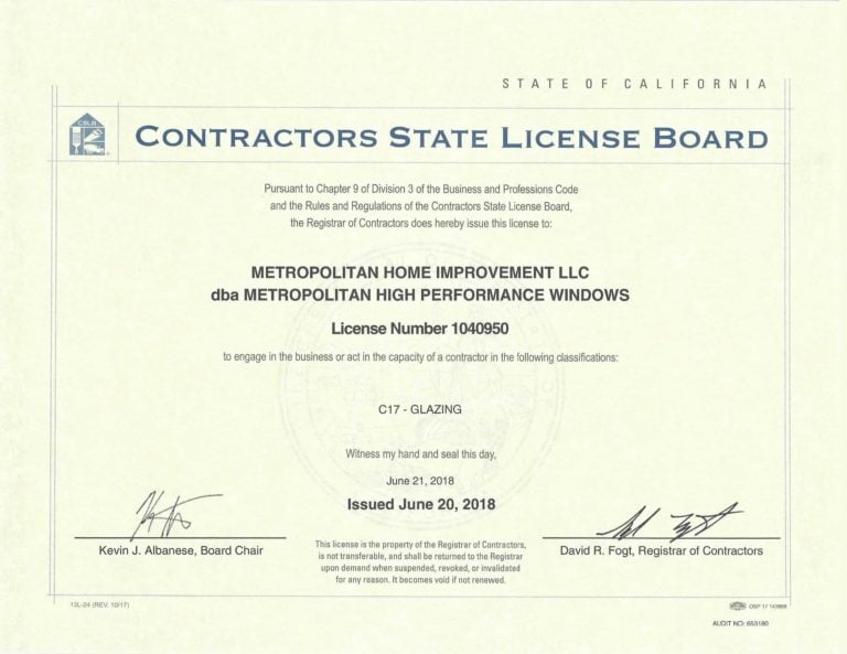 Contractors License Metropolitan